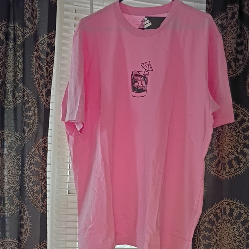 adidas Pink Short Sleeve Tee with Graphic